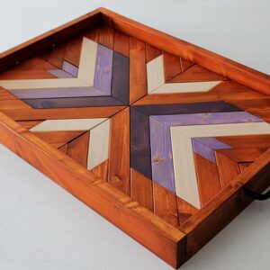 bandeja de madera geometrica