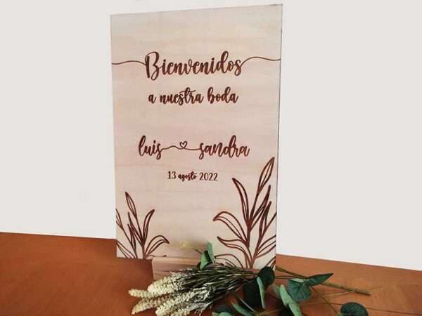 cartel de boda grabado